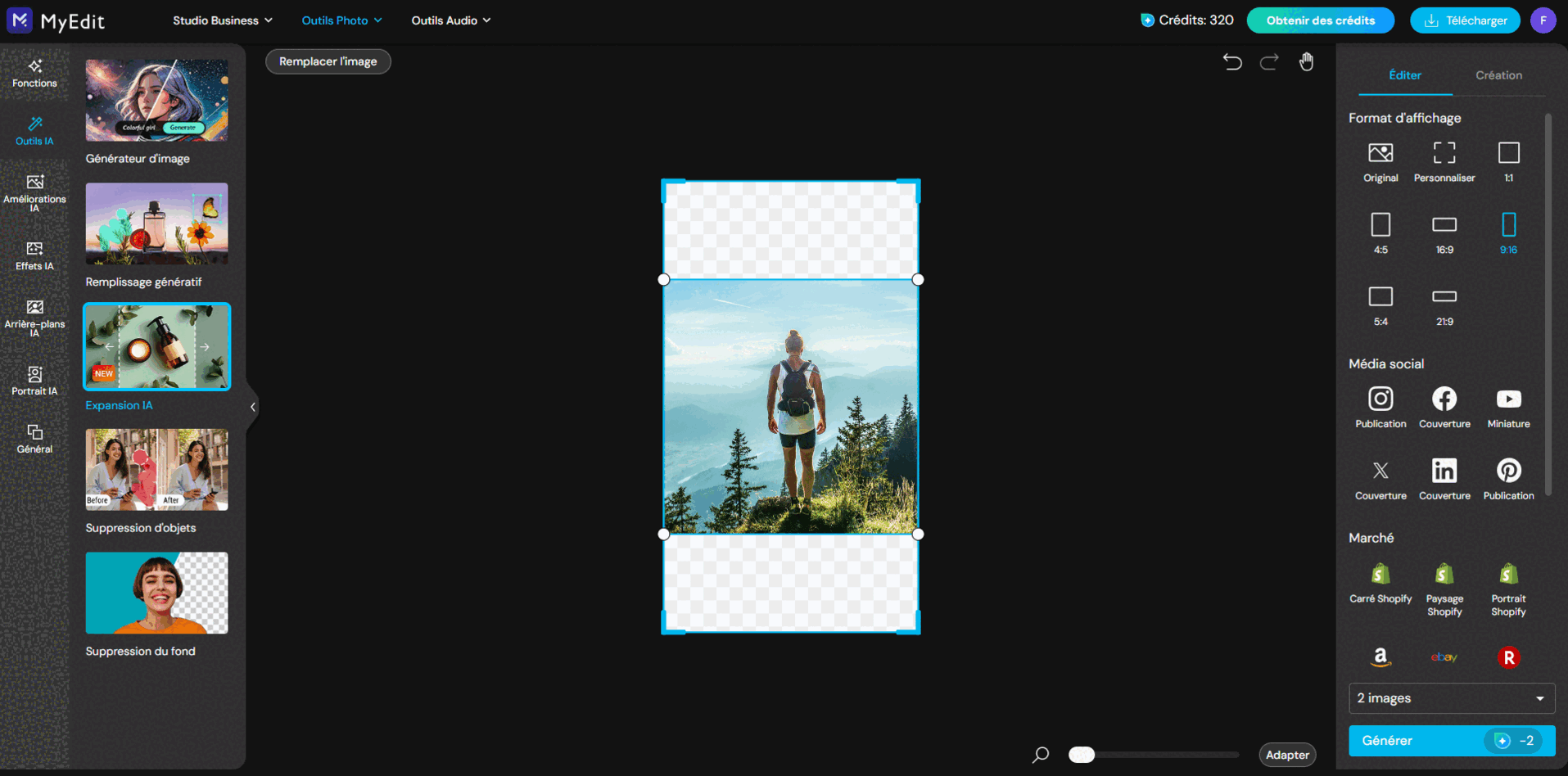 MyEdit - Meilleur outil IA en ligne pour agrandir une image
