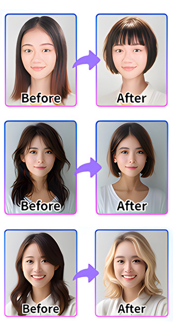 Vivid Glam AI ヘアスタイルサンプル