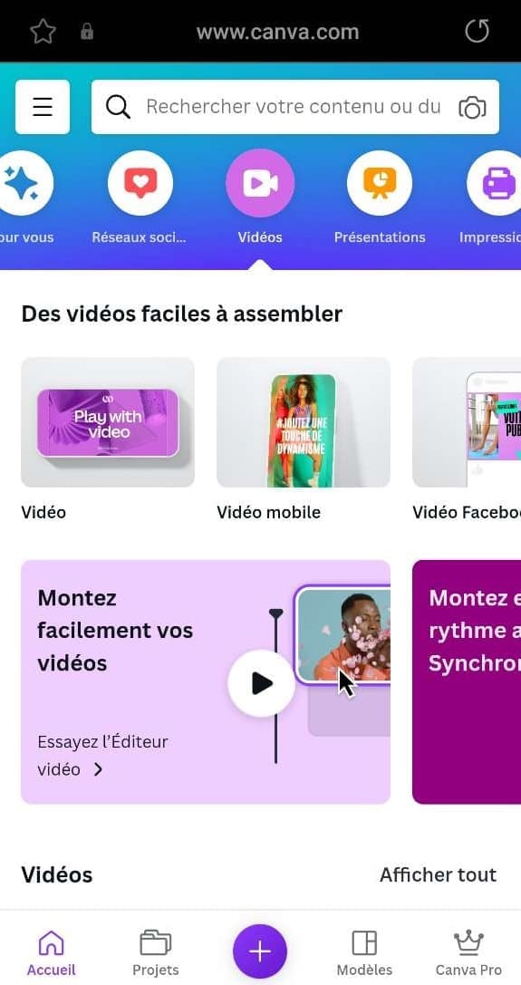 Canva - Meilleur choix pour des modèles vidéo en ligne