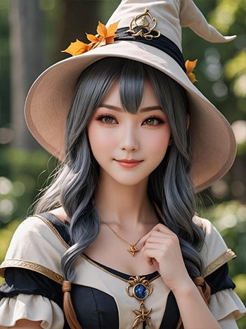 MyEdit AI 生成画像 おしゃれな魔女のコスプレ