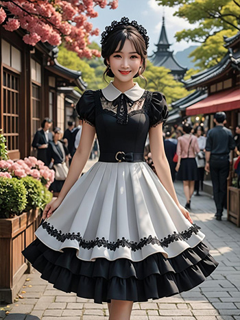 MyEdit AI 生成画像 ゴシック基調のドレスのコスプレ