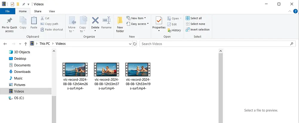 Geschnittene Videos werden unter Videos gespeichert