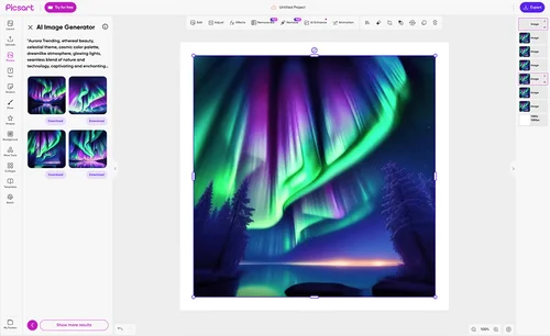picsart 인터페이스