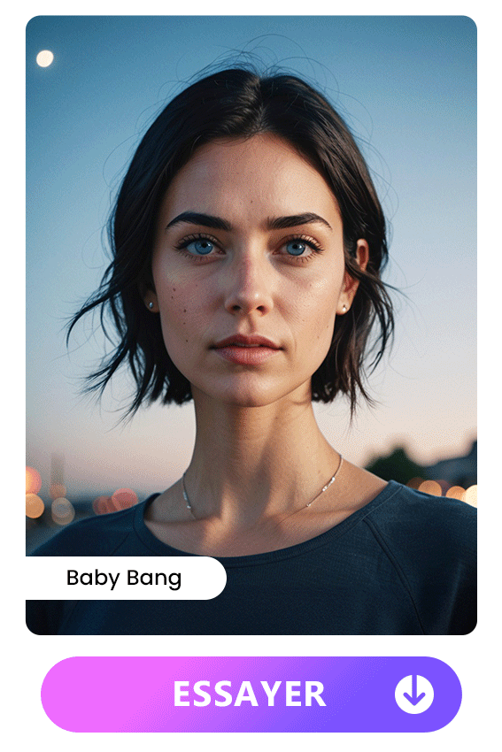 Coupe de cheveux longue pour femme - Baby Bang