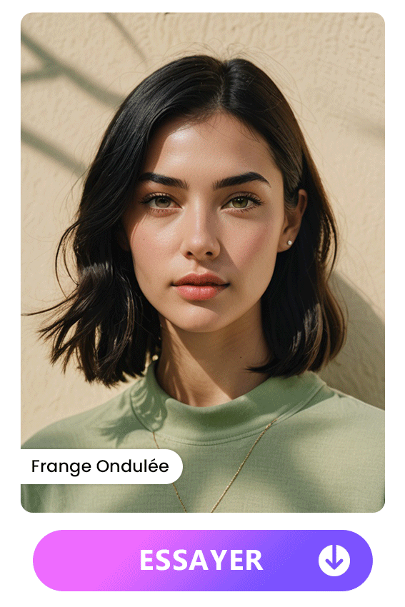 Coupe de cheveux longue pour femme - Frange Ondulée