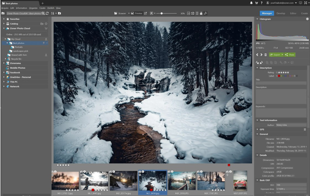 Zoner Photo Studio Interface