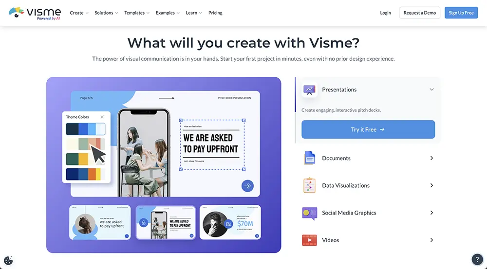 Visme Interface