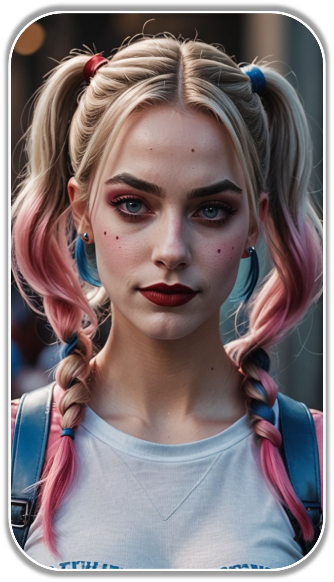 Coiffure d'Halloween 4 - Harley Quinn