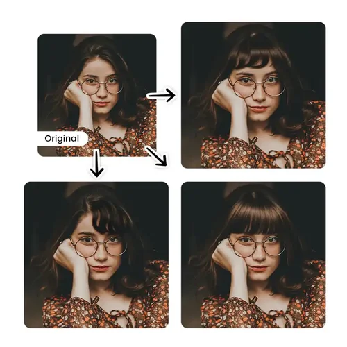 Try on bangs with PhotoDirector