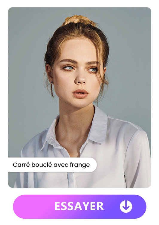 Coupes de cheveux pour femme ronde - Carré bouclé avec frange