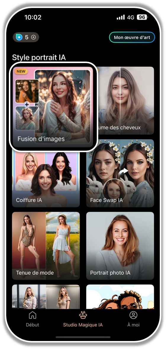 Tutoriel fusion photo IA sur mobile - Etape 1