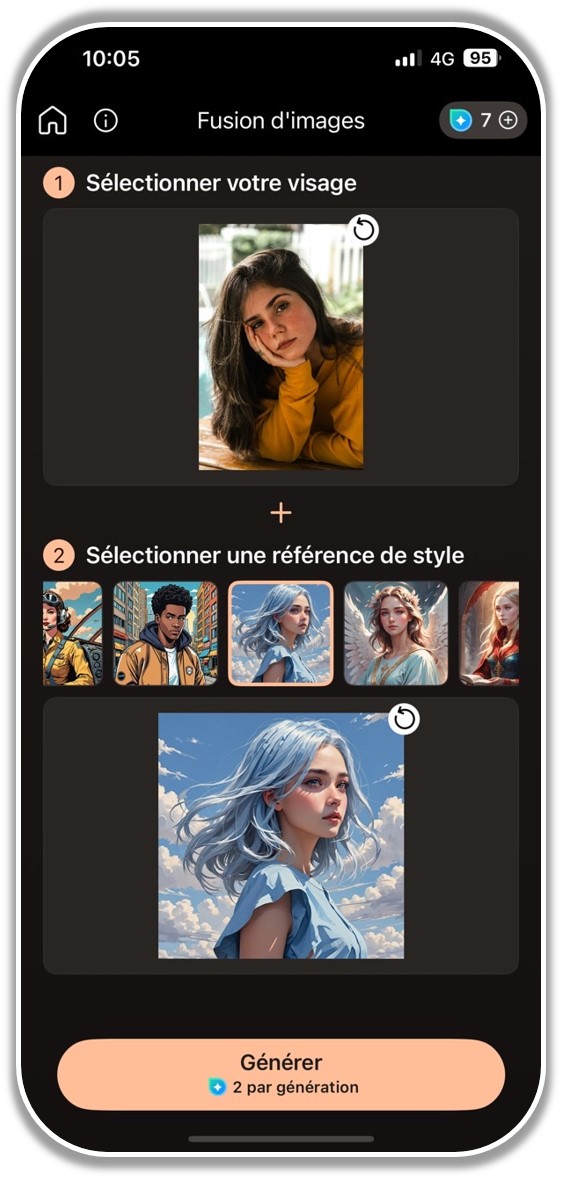 Tutoriel fusion photo IA sur mobile - Etape 2