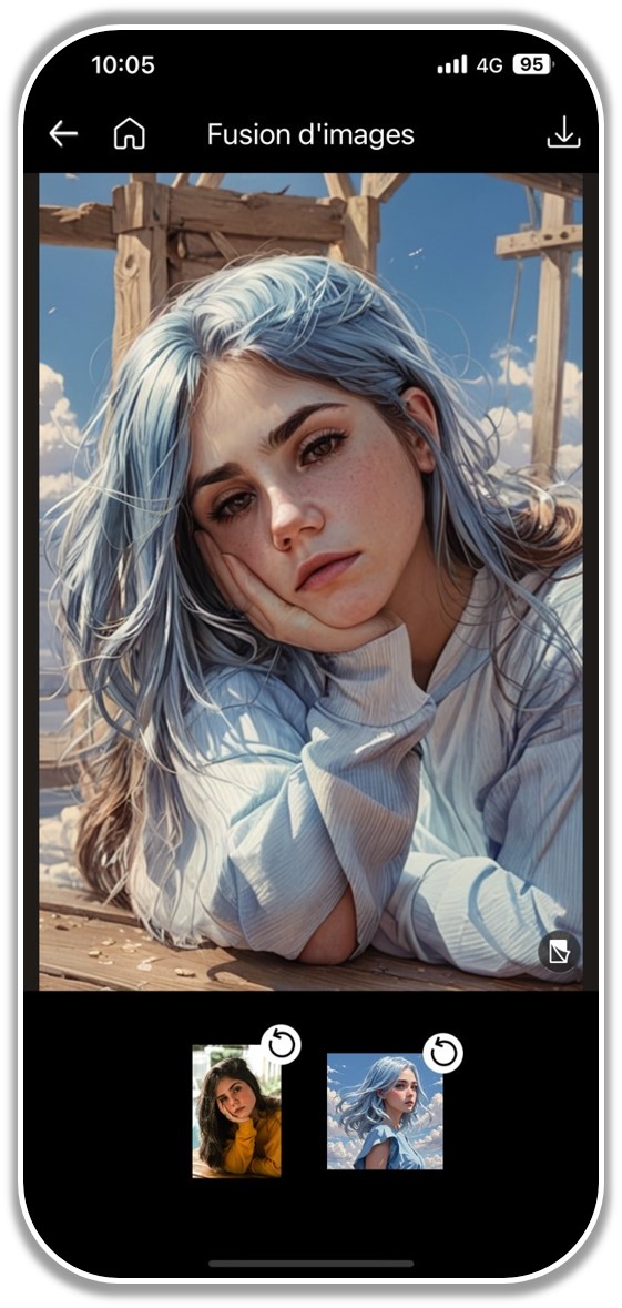 Tutoriel fusion photo IA sur mobile - Etape 3