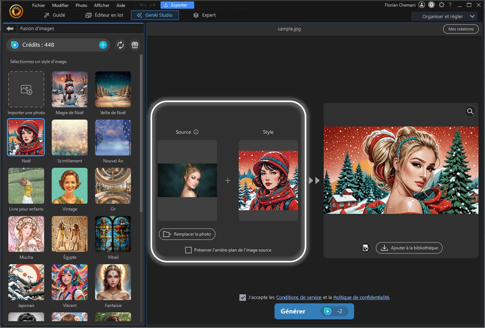 Tutoriel fusion photo IA sur PC - Etape 2