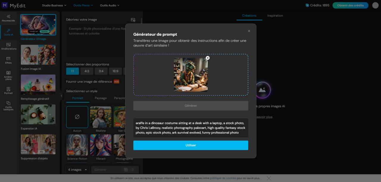 MyEdit : Générateur de description d'image IA