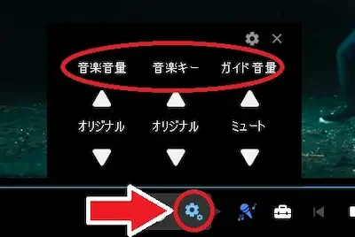 PowerDVD カラオケモード 調整画面 