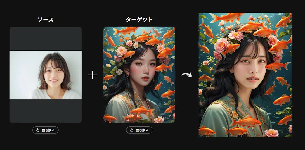 MyEdit AI顔入れ替え サンプル