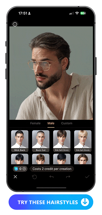 Try on Male's Hairstyle with PhotoDirector App