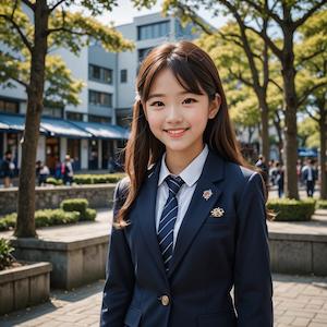 MyEdit AI 画像生成 紺色のブレザー スタイル：リアル反映画像1