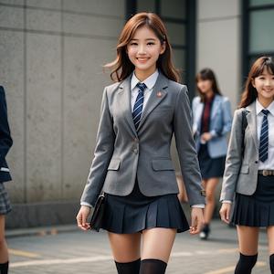MyEdit AI 画像生成 ミニスカートの制服 スタイル：リアル反映画像2