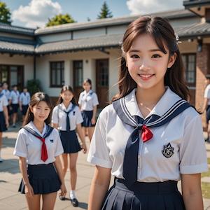 MyEdit AI 画像生成 セーラー服 スタイル：リアル反映画像1