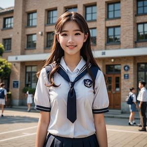 MyEdit AI 画像生成 セーラー服 スタイル：リアル反映画像2