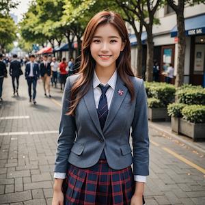 MyEdit AI 画像生成 アイドル風制服1 - AKB風 スタイル：リアル反映画像1