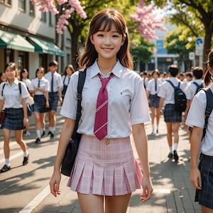 MyEdit AI 画像生成 アイドル風制服２ スタイル：リアル反映画像1