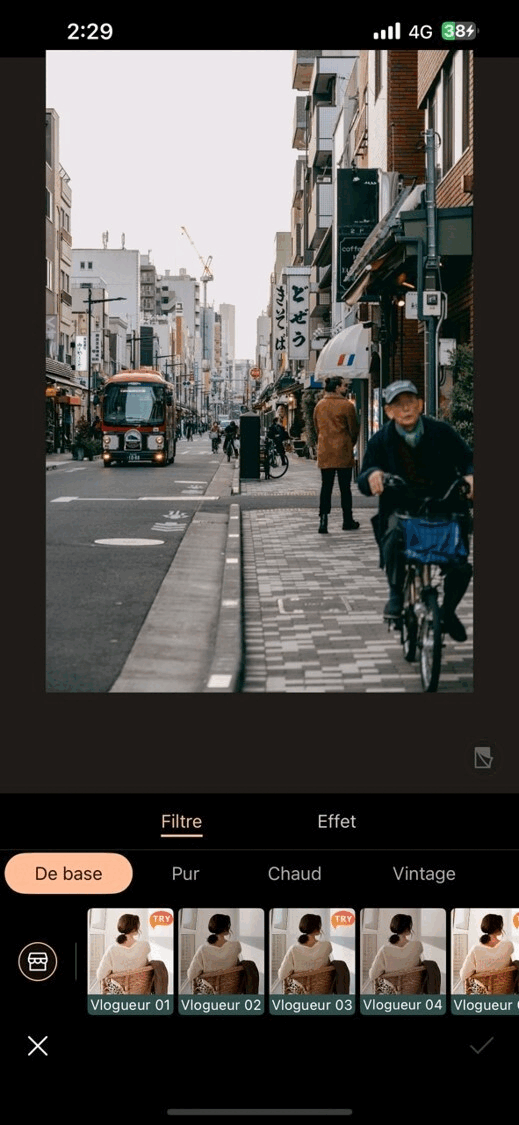 Retoucher photo iPhone - filtre photo application