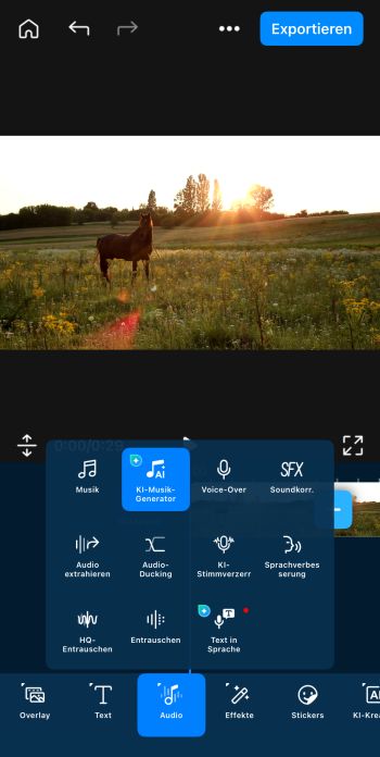 KI-Musikgenerator in PowerDirector öffnen