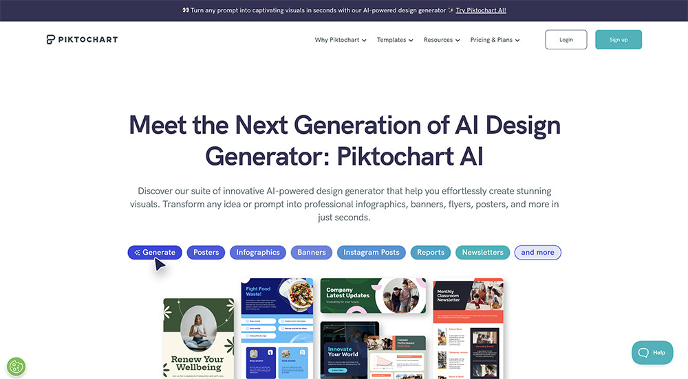 Piktochart Interface