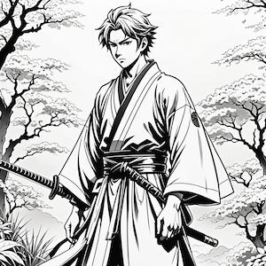 MyEdit AI 画像生成 スタイル漫画 着物を着ている男の子 生成その2画像