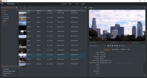 interface Lightworks - Logiciel de montage vidéo gratuit pour professionnels