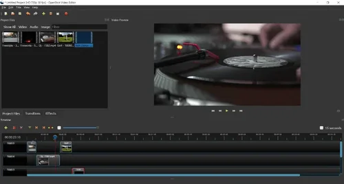 Interface Openshot - Logiciel de montage vidéo gratuit pour débutants avec quelques fonctionnalités avancées
