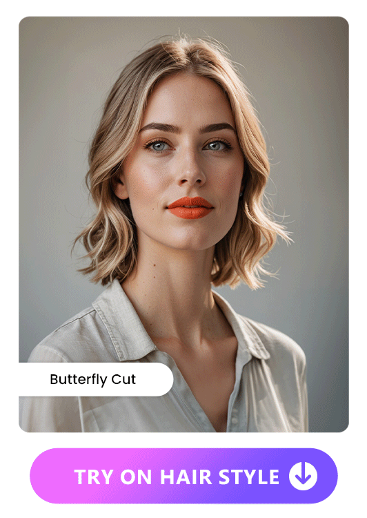 AI Hairstyle Try on Butterfly Cut