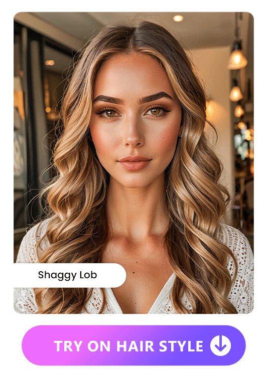 AI Hairstyle Try on Shaggy Lob