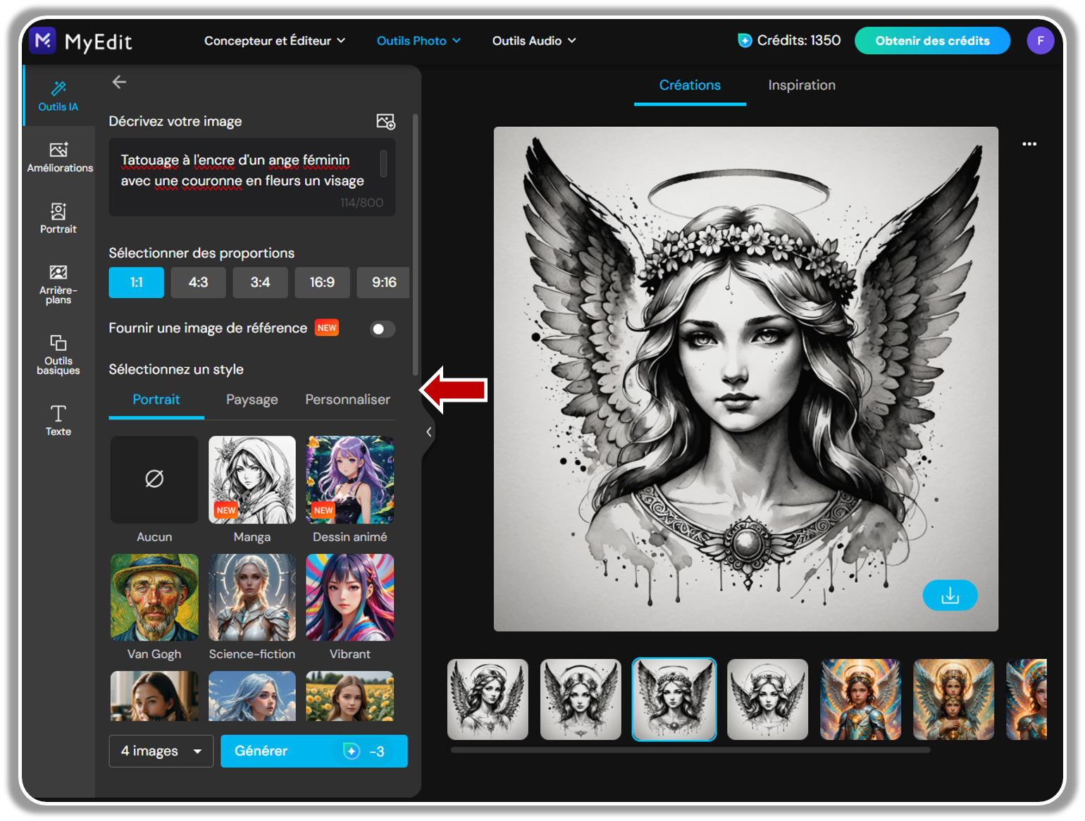 Tutoriel - Générer un tatouage IA - Etape 2