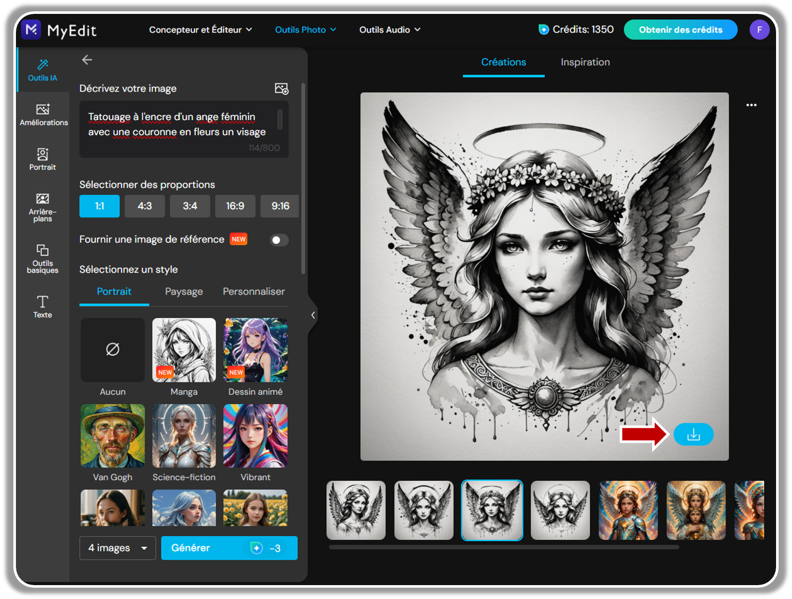 Tutoriel - Générer un tatouage IA - Etape 3