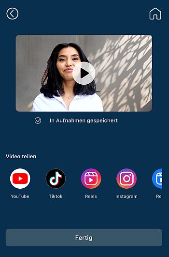 Fertiges Reel hochladen