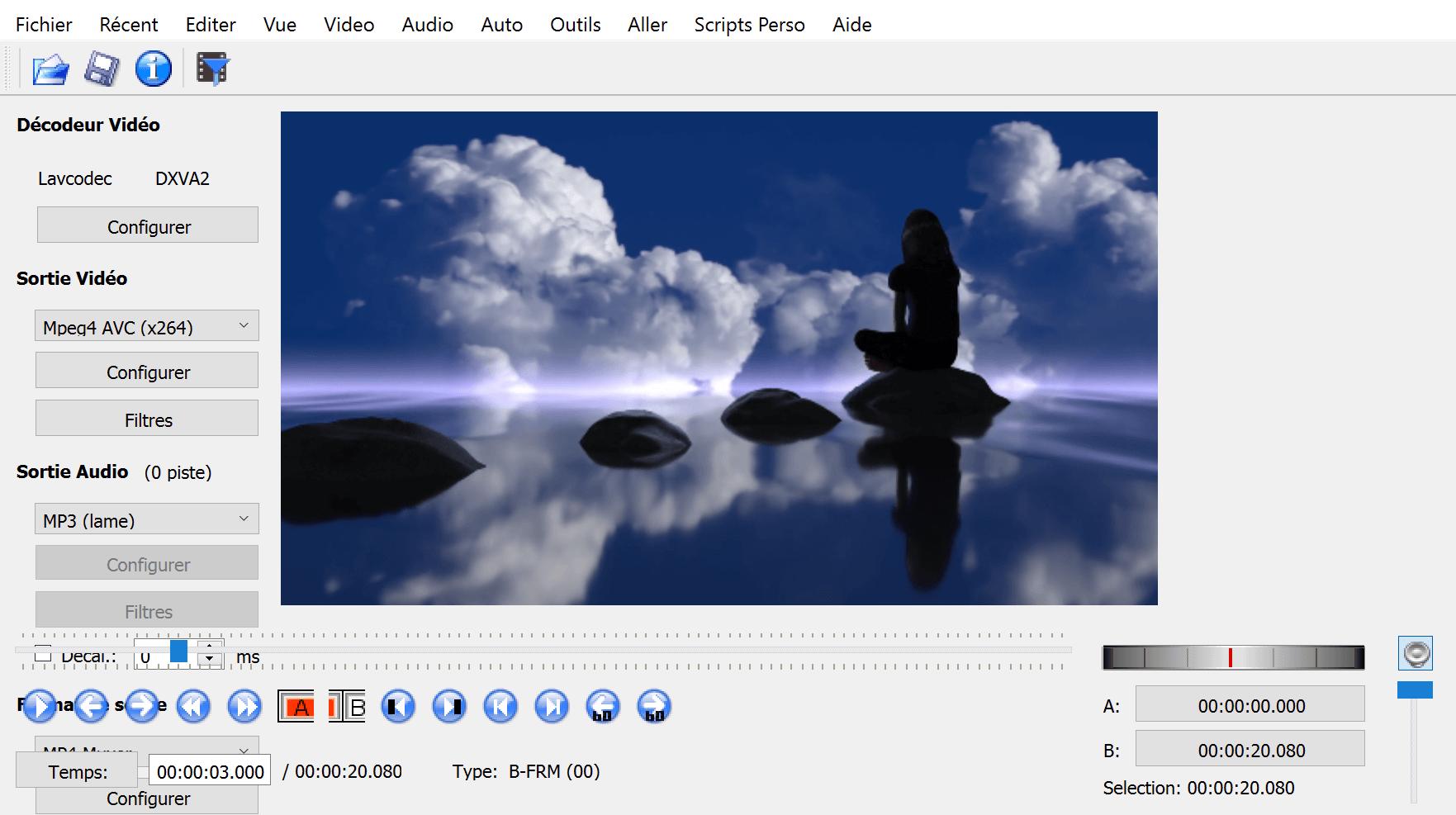 interface de Avidemux
