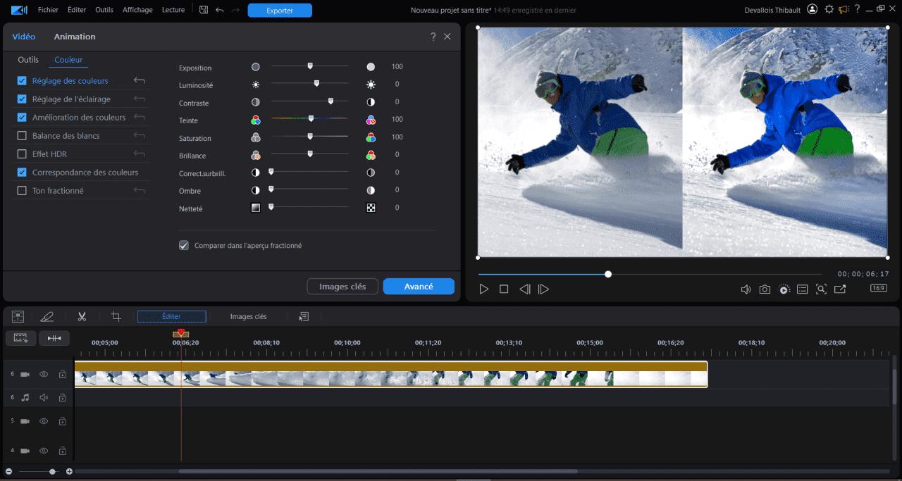 interface du logiciel simple d'utilisation powerdirector