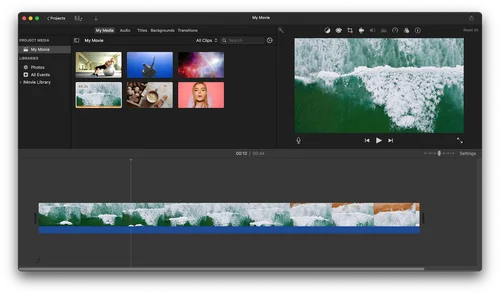 interface d'imovie le logiciel de montage vidéo pour débutant sur Mac