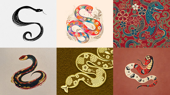 2025 免費蛇年賀卡素材!蛇年圖案&卡通風格輕鬆製作下載