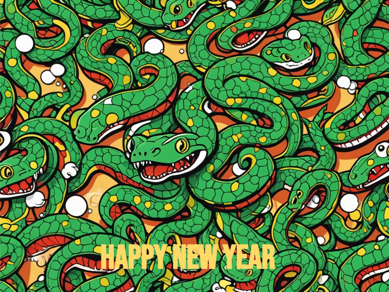 q版可愛蛇年圖案