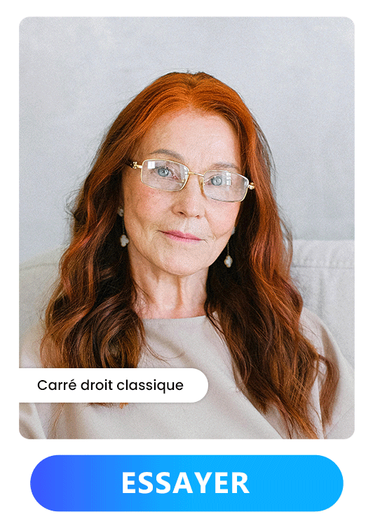 Coupes de cheveux pour femme de 60 ans avec lunettes - Carré droit classique