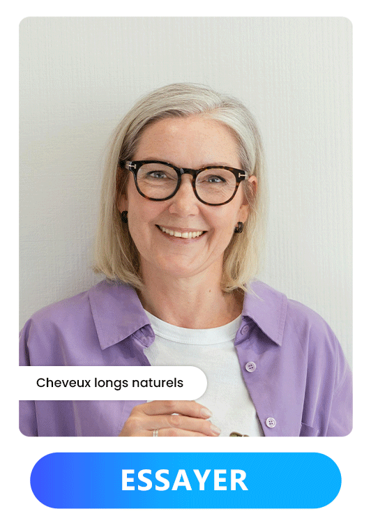 Coupes de cheveux pour femme de 60 ans avec lunettes - Cheveux longs naturels