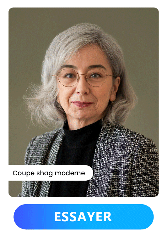 Coupes de cheveux pour femme de 60 ans avec lunettes - Coupe shag moderne