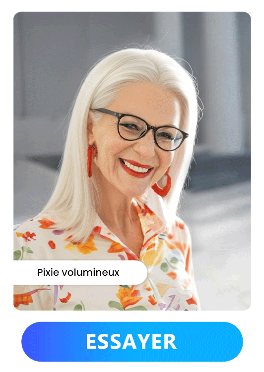 Coupes de cheveux pour femme de 60 ans avec lunettes - Pixie volumineux