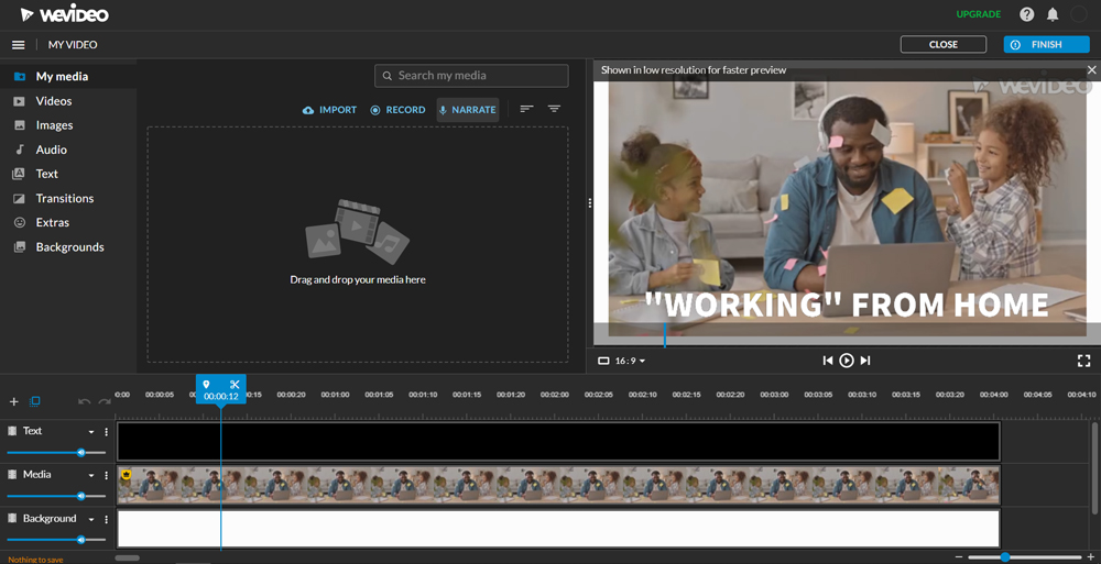 WeVideo Oberfläche