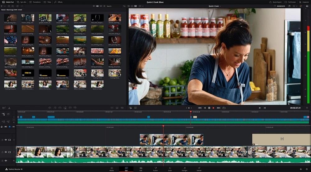 DaVinci Resolve Oberfläche